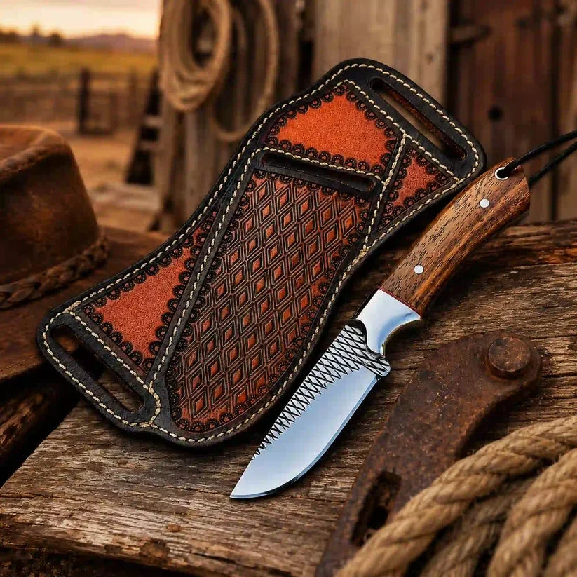 Buckaroo Knife Rasp Steel with Rosewood Handle