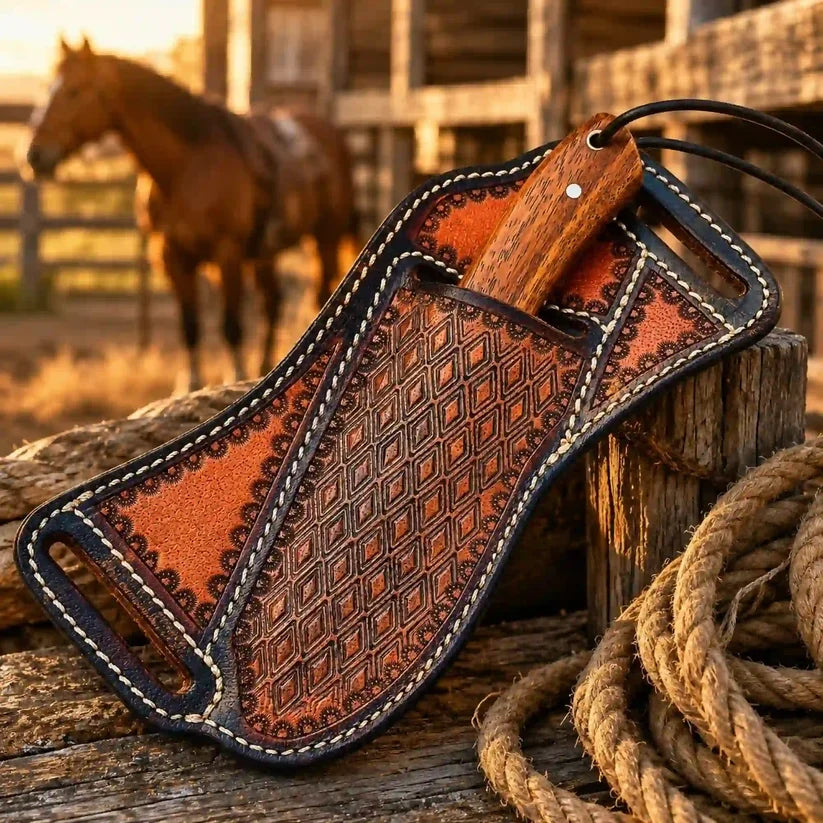 Buckaroo Knife Rasp Steel with Rosewood Handle