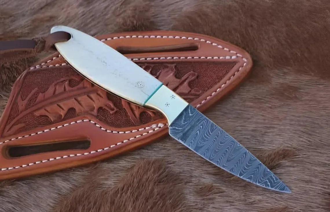 Western Belt Knife – Bone Handle Fixed Blade
