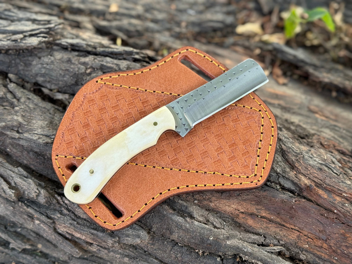Handmade Cowboy Rasp Knife with Leather Sheath