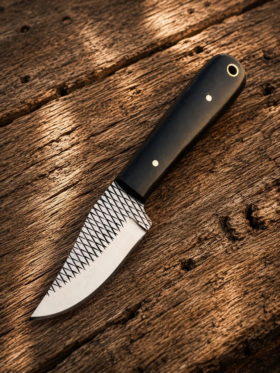 2.75" Knife for cowboy Horseback Riding Gear in Buffalo Horn Handle