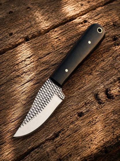 2.75" Knife for cowboy Horseback Riding Gear in Buffalo Horn Handle